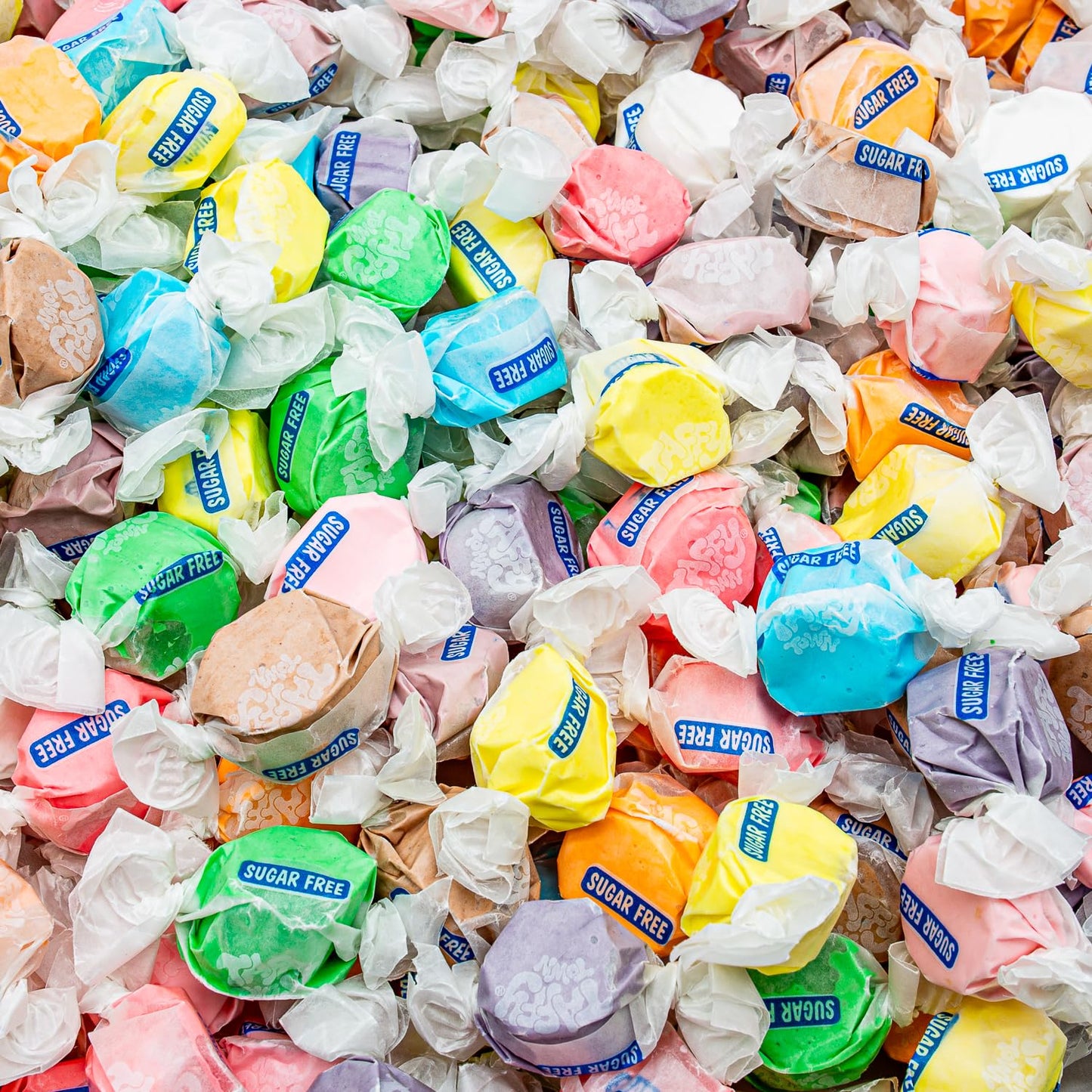 Sugar Free Taffy 2 Lb - 10 Assorted Flavors  Individually Wrapped Saltwater Candy  Bulk  Gluten And Nut Free