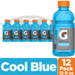 Gatorade Thirst Quencher, Cool Blue Flavor, 12 Fl Oz, Pack of 12, Light Blue