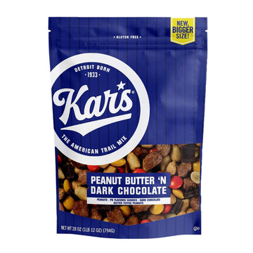 Kars Nuts Peanut Butter N Dark Chocolate Trail Mix, 28 Oz - Resealable Pouch (Pack Of 1), Gluten-Free Snack Mix