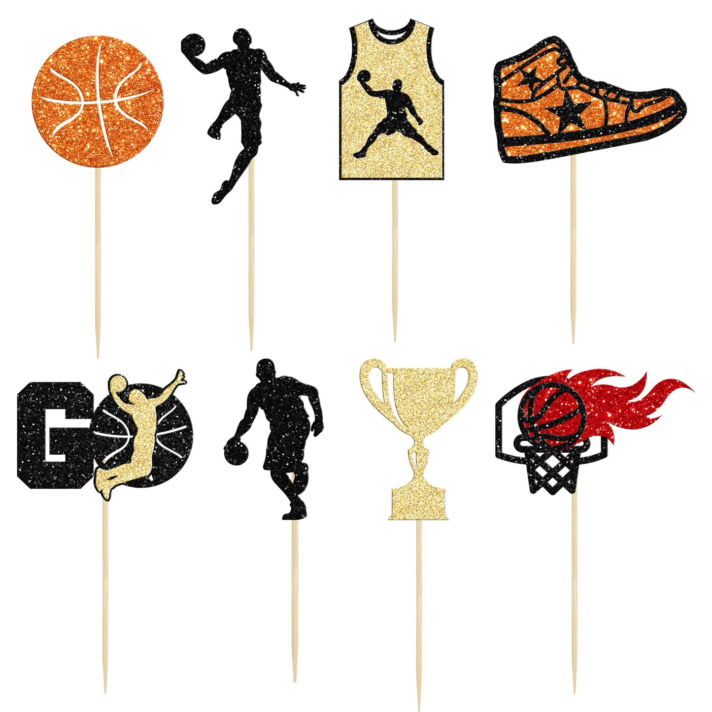 24 Pack Basketball Cupcake Toppers Basketball Player Basketball Apparel Cupcake Picks Baby Shower Basketball Players Sports Them