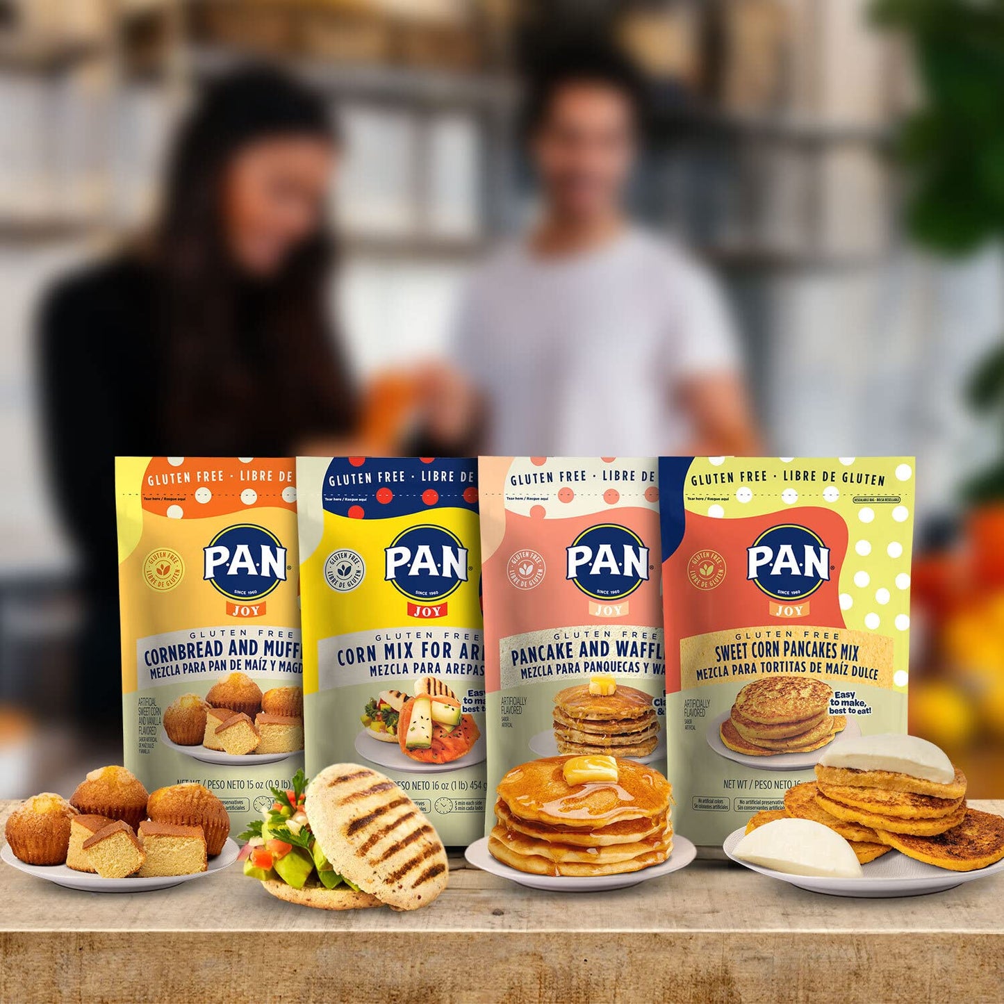 P.A.N Sweet Corn Pancakes Mix - Gluten Free Easy To Prepare 1 Lb (Pack Of 6)