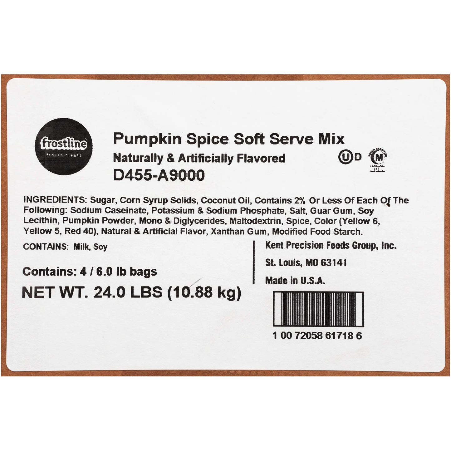 Frostline Pumpkin Spice Soft Serve Mix, 96 Ounce - Delicious Seasonal Flavor for Ice Cream Machines
