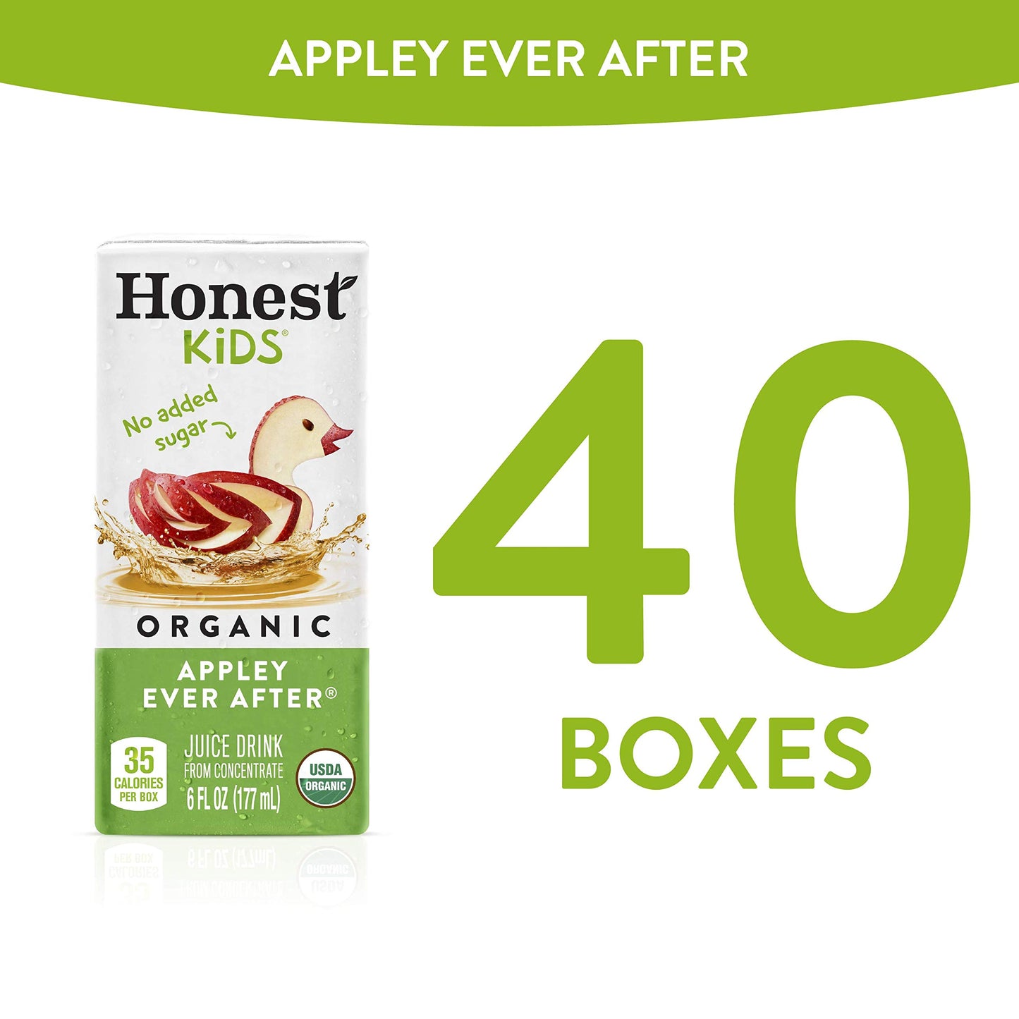 Honest Kids Organic Juice Drink, Apple, 6 Fl Oz Juice Boxes, Pack of 40