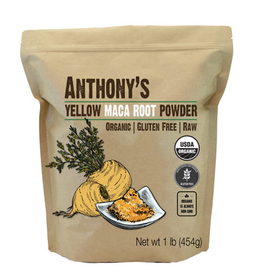Anthonys Organic Yellow Maca Root Powder, 1 Lb, Raw, Gluten Free, Non Gmo, Non Gelatinized