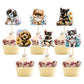Gyufise Dog Cupcake Toppers - 36Pcs Cartoon Puppy Picks for Pet Theme Baby Shower & Birthday Parties, Paper, Dog Color