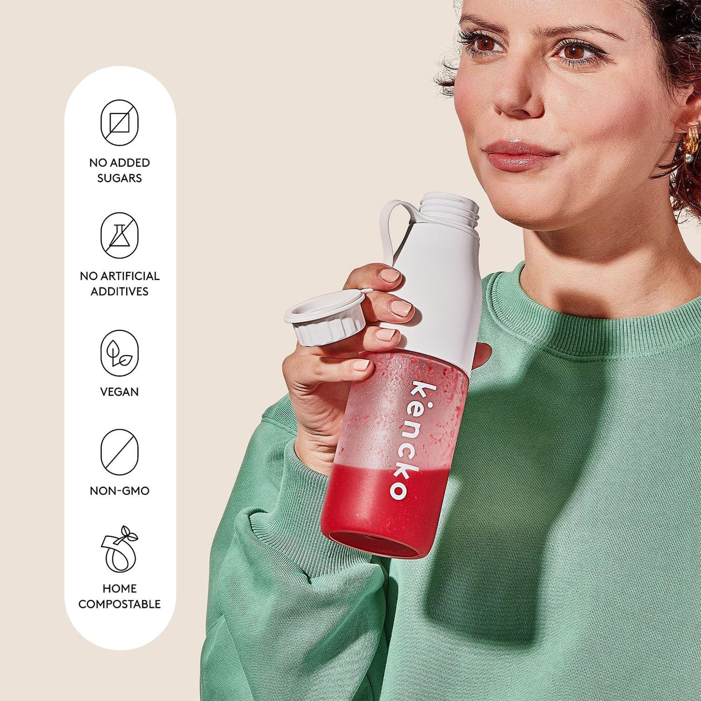 Kencko Reds Smoothie Mix Packets - 20 Instant Breakfast Smoothies Made Of Natures Original Superfoods - Strawberry, Banana, Rasp