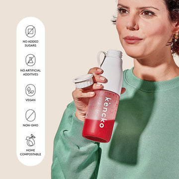 Kencko Reds Smoothie Mix Packets - 20 Instant Breakfast Smoothies Made Of Natures Original Superfoods - Strawberry, Banana, Rasp