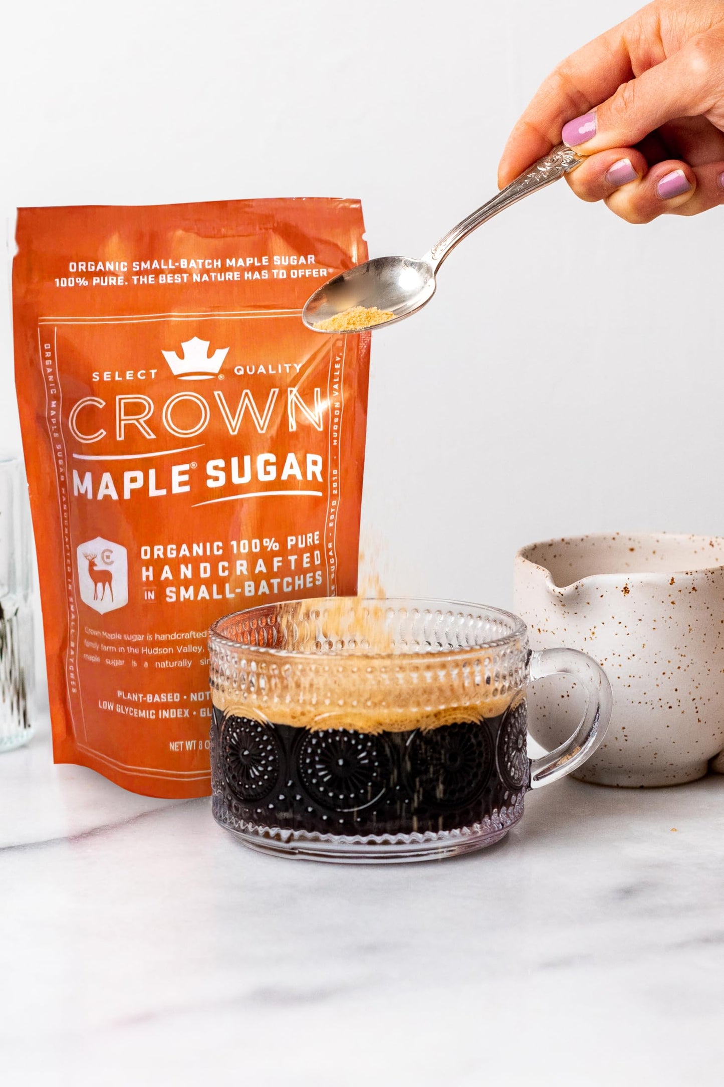 Crown Maple Organic Maple Sugar  8 Oz  No Additives  All Natural  Light Colored Sugar  Small Batch Aritsan Sweetener