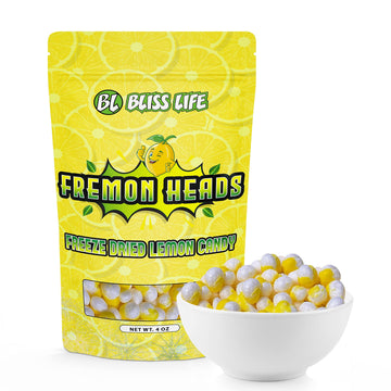 Fremon Heads Freeze Dried Lemon Candy 4 Oz Package Freeze Dried Sour Candy Unique Novelty Candy Great For The Tiktok Trend Most