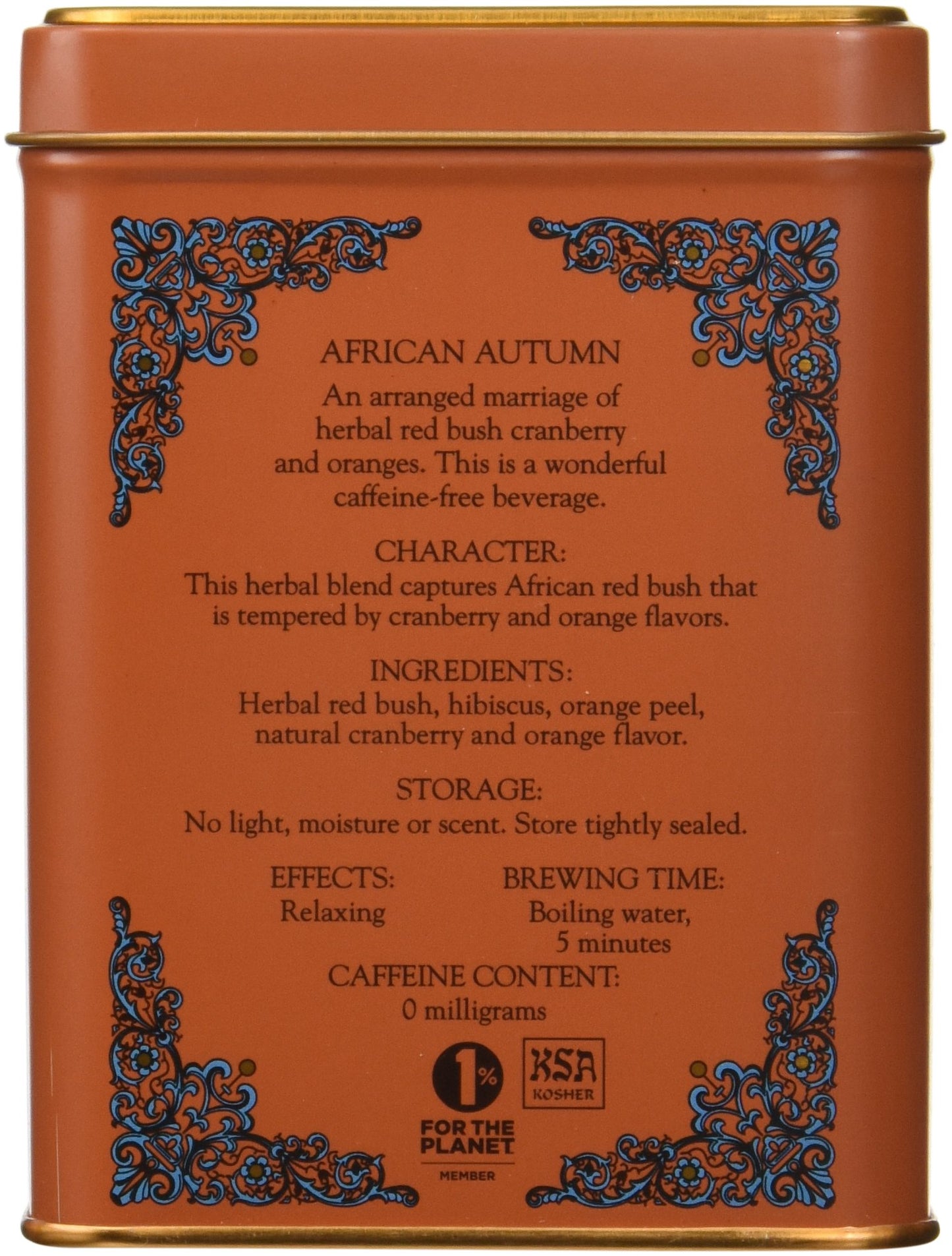 Harney & Sons Fine Teas African Autumn Tin - 20 Sachets