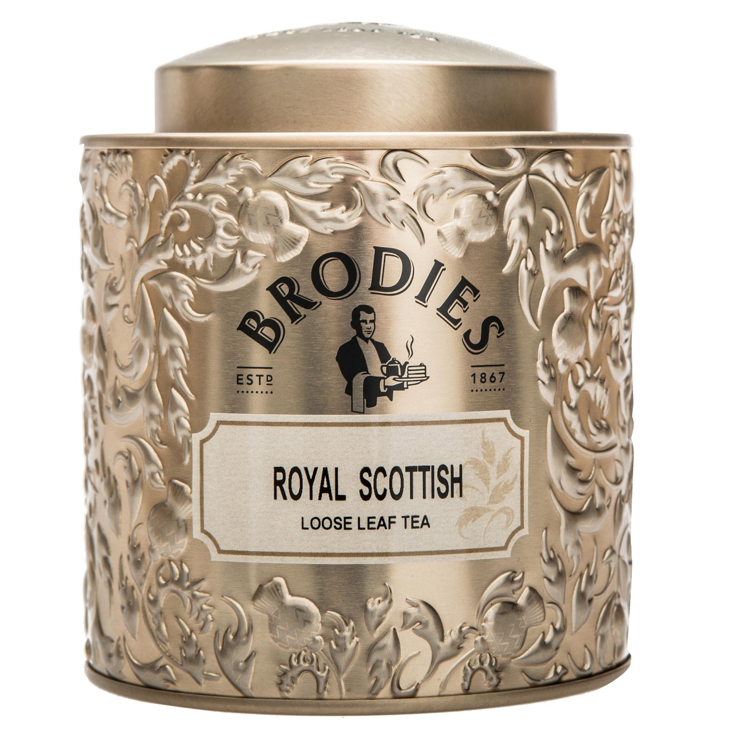 Brodies Tea, Royal Scottish Tea, Loose Leaf Black Tea Caddy Gift Tin Imported from Scotland, 100g Tin (Pack of 1)