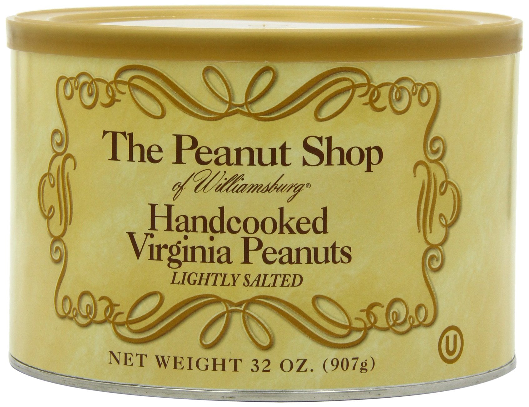 The Peanut Shop of Williamsburg Handcooked Virginia Peanuts, Lightly Salted, 32-Ounce Tins, Pack of 2, Tin