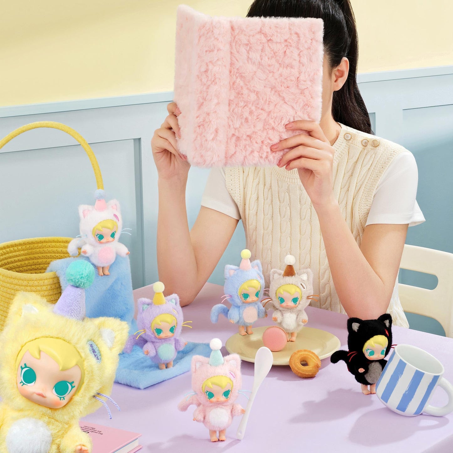 POP MART Baby Molly Pocket Friends Vinyl Plush Pendant Blind Box Set, 6PCS Collectible Toys, Polyvinyl Chloride, Random Design