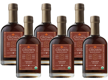 Crown Maple Cinnamon Infused Maple Syrup, 12.7 Fl Oz, 6-Pack, Pancakes, Flavor Cocktails, Sticky Buns, Waffles, Certified Organi
