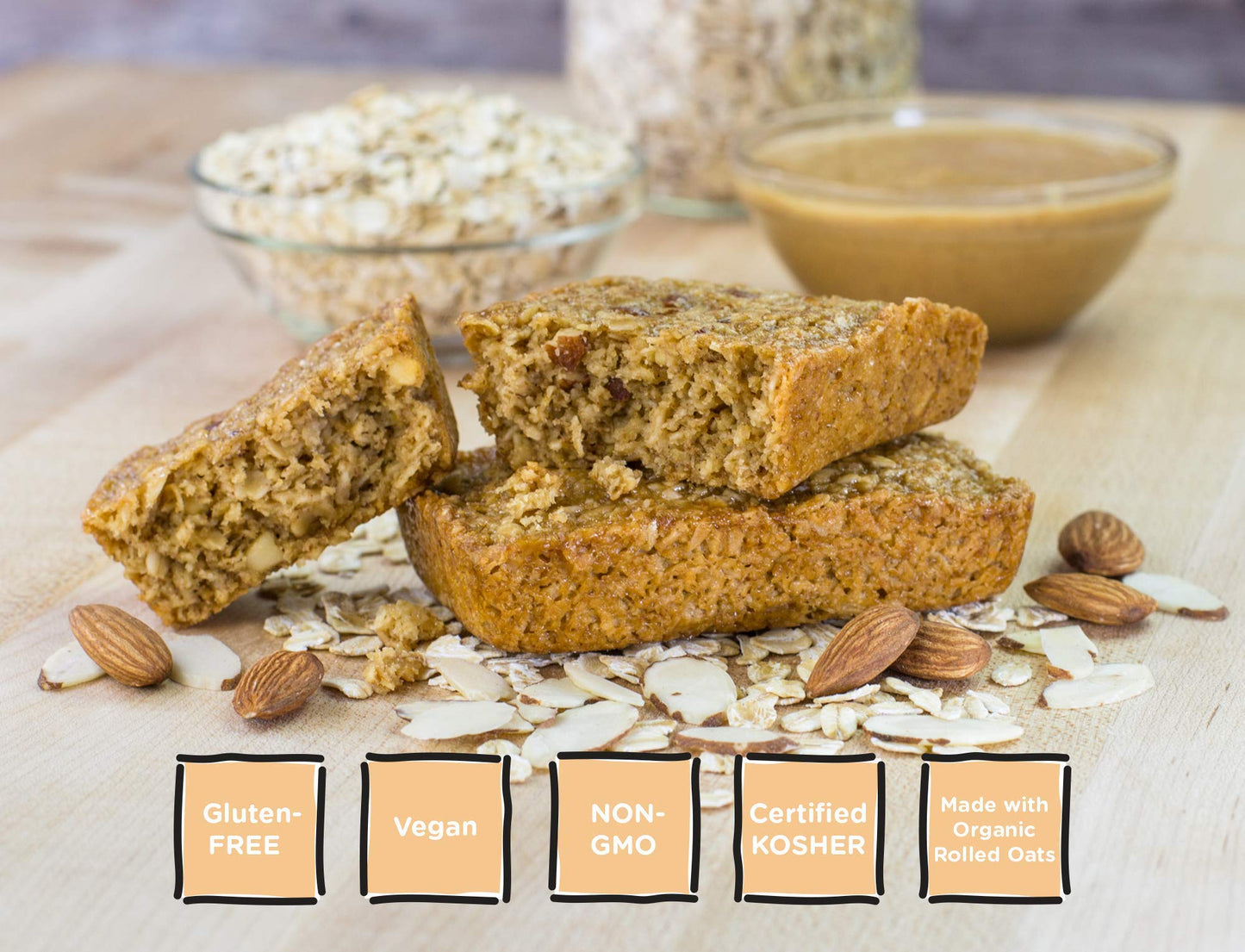 Bobo'S Oat Bars, Almond Butter, 3 Oz Bar (12 Pack), Gluten Free Whole Grain Snack And Breakfast Bar