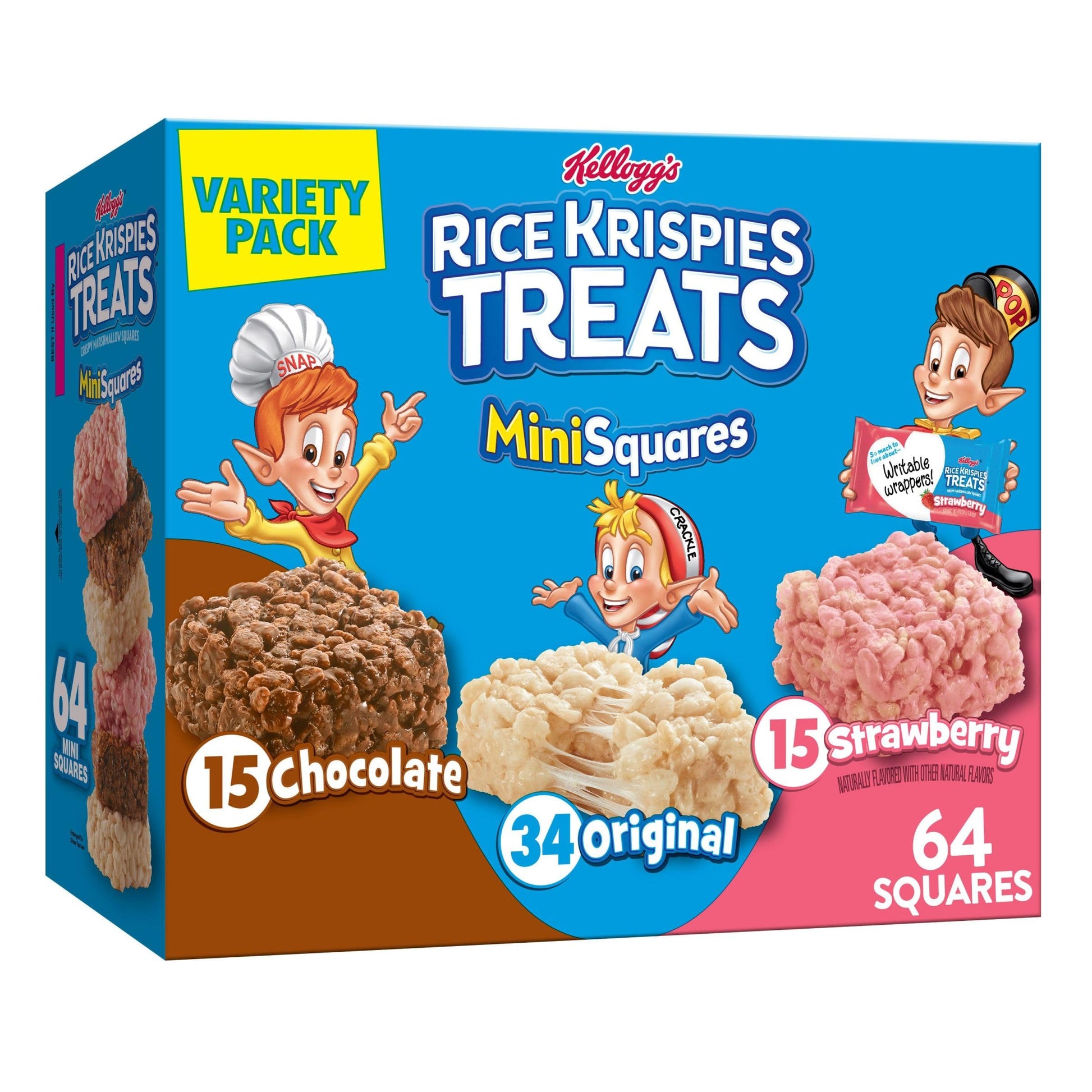 RICE KRISPIES TREATS Mini Marshmallow Snack Bars, Variety Pack, 64 Count, 24.8oz Box