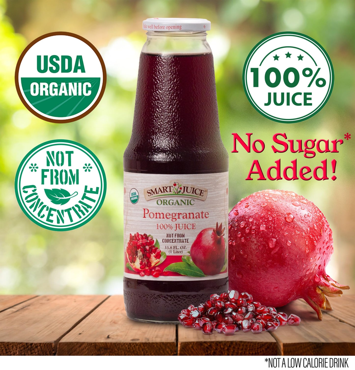 Smart Juice Organic Pomegranate Juice - 33.8 Fl Oz (1L) - (Case Of 6)