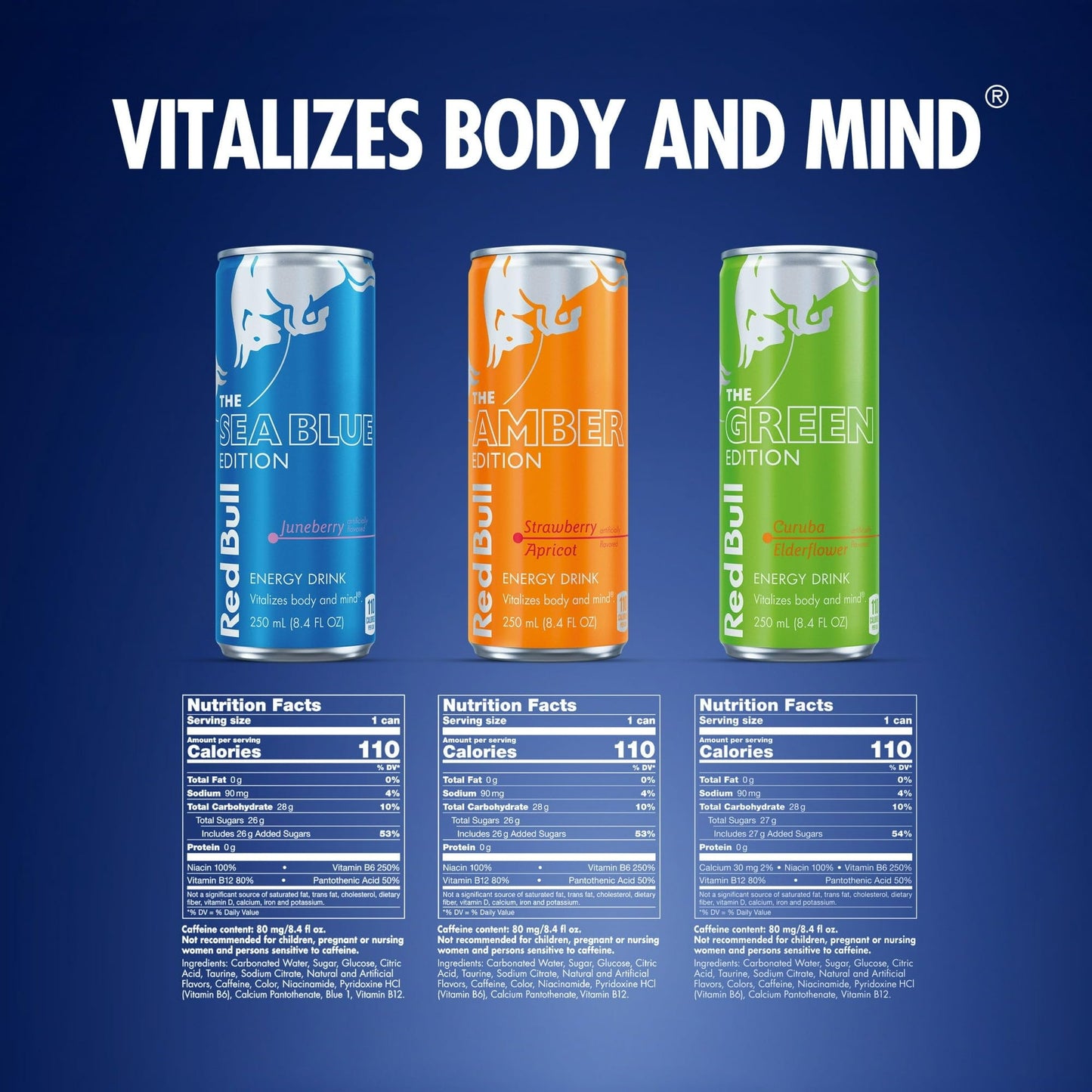 Red Bull Energy Drink Variety 2025 Advent Calendar Pack  with 80mg Caffeine  Taurine & B Vitamins  8.4 fl. oz. - 24 Cans
