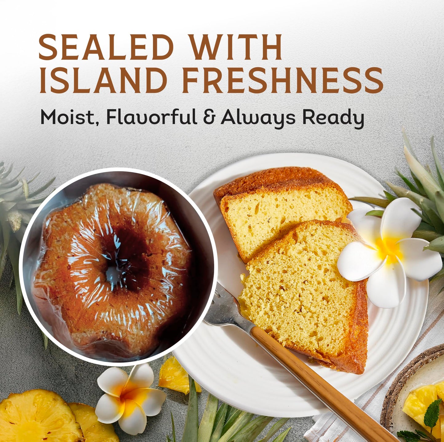 TORTUGA Hawaiian Pineapple spirit-inspired flavor Cake - Gourmet Snack Cake - 4 oz - Perfect for Gift Baskets and Stocking Stuffers