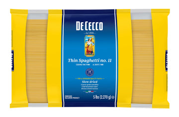 De Cecco Semolina Pasta, Thin Spaghetti No.11, 5 Pound (Pack of 4)