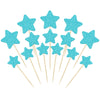 Gyufise 42Pcs Star Cupcake Toppers Blue Glitter Mixed Size Twinkle Little Star Cupcake Picks Decorations for Wedding Engagement 
