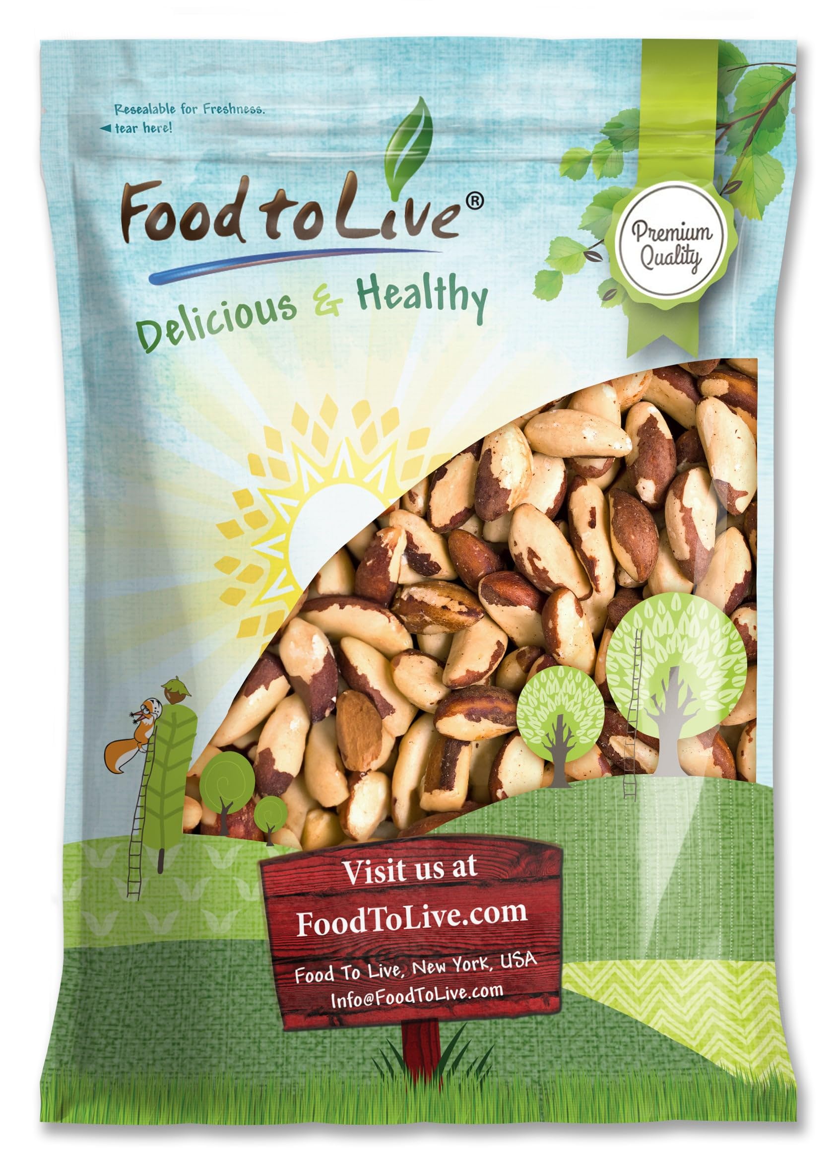 Food to Live Raw Brazil Nuts, 8 Pound - Non-GMO Verified, Raw, Whole, No Shell, Unsalted, Kosher, Vegan, Keto and Paleo Friendly