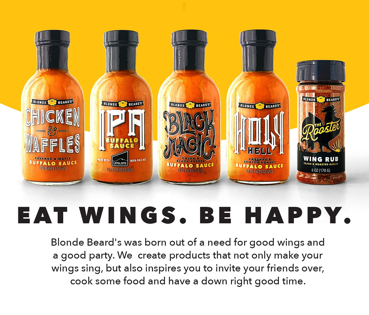 Blonde Beards Buffalo Sauce Chicken & Waffles (Mild/Medium) Spicy & Sweet - Great On Chicken Wings - Maple, Cayenne, Garlic, Butter - Gluten Free, Healthy, Natural (12 Fl Oz)