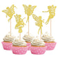 30 PCS Fairy Cupcake Toppers Glitter Ballet Dancer Flower Angel Fairy Cupcake Picks Decoration for Wedding Bridal Shower Baby Sh