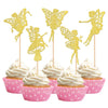 30 PCS Fairy Cupcake Toppers Glitter Ballet Dancer Flower Angel Fairy Cupcake Picks Decoration for Wedding Bridal Shower Baby Sh