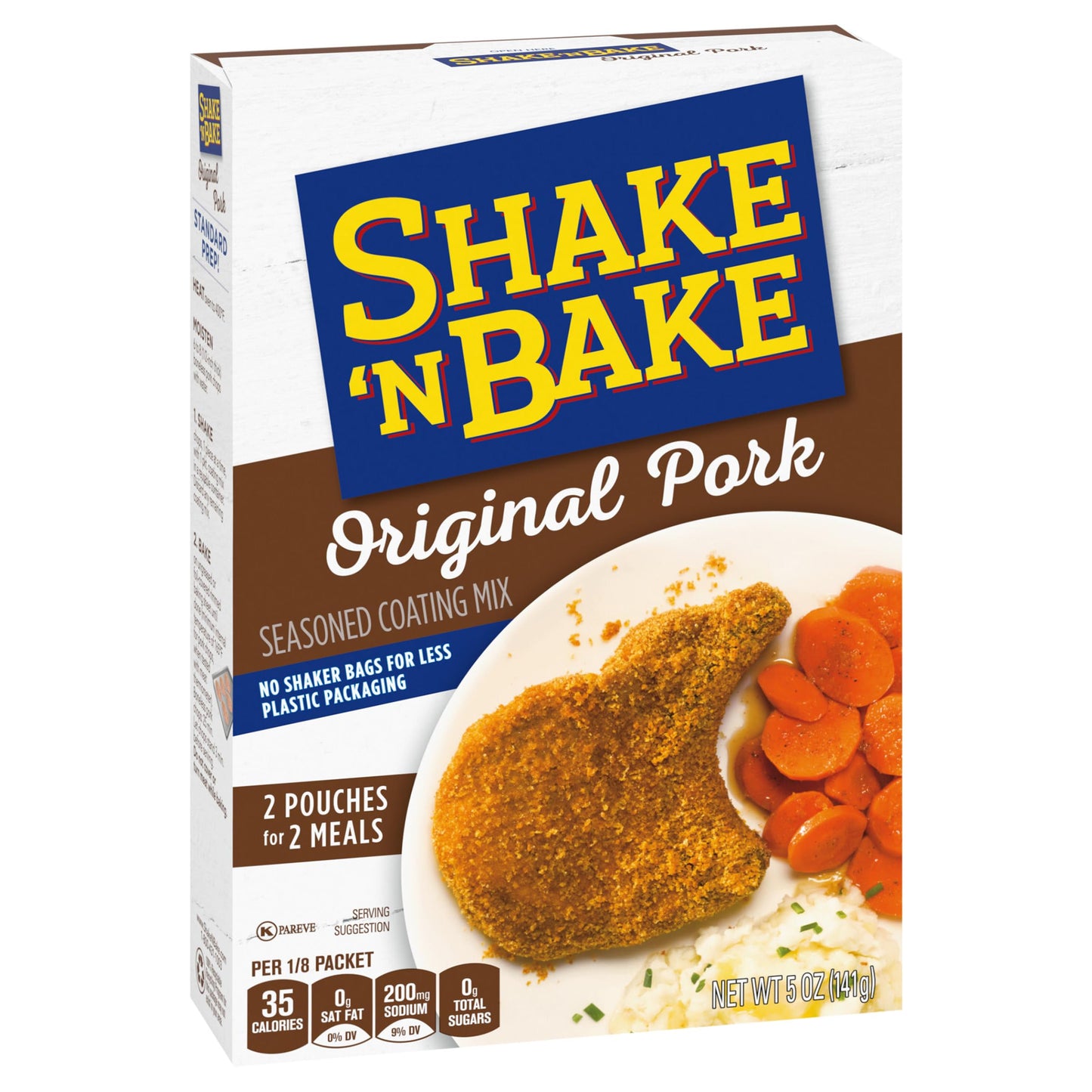 SHAKE'N BAKE Original Pork Seasoned Coating Mix, 5 Oz, Perfect for Crispy Pork Dishes, Easy to Use