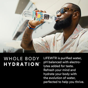 Lifewtr Premium Purified Water Ph Balanced With Electrolytes, 100% Recycled Plastic Bottles, 16.9 Fl Oz Bottles, 500Ml (Pack Of 12)