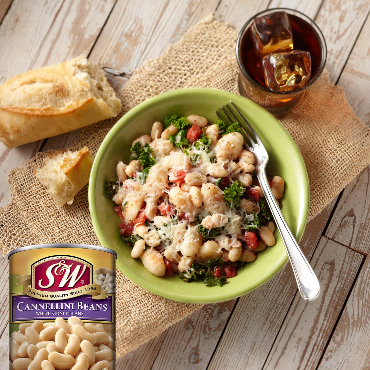 S & W Cannellini Beans (12 Pack), Vegan, Non-Gmo, Natural Gluten-Free Bean, Sourced And Packaged In The Usa (15 Ounce Can)