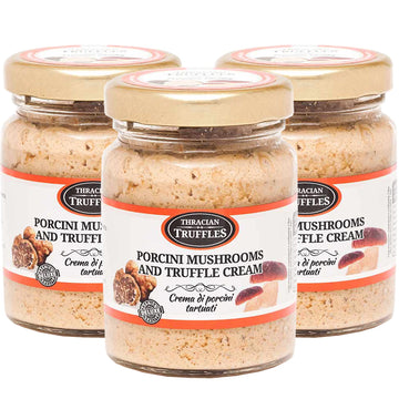 White Truffle and Porcini Boletus Edulis Mushrooms Cream Gourmet Sauce Truffle Paste Suitable for Pasta, Risotto, Pizza (3 x 80g
