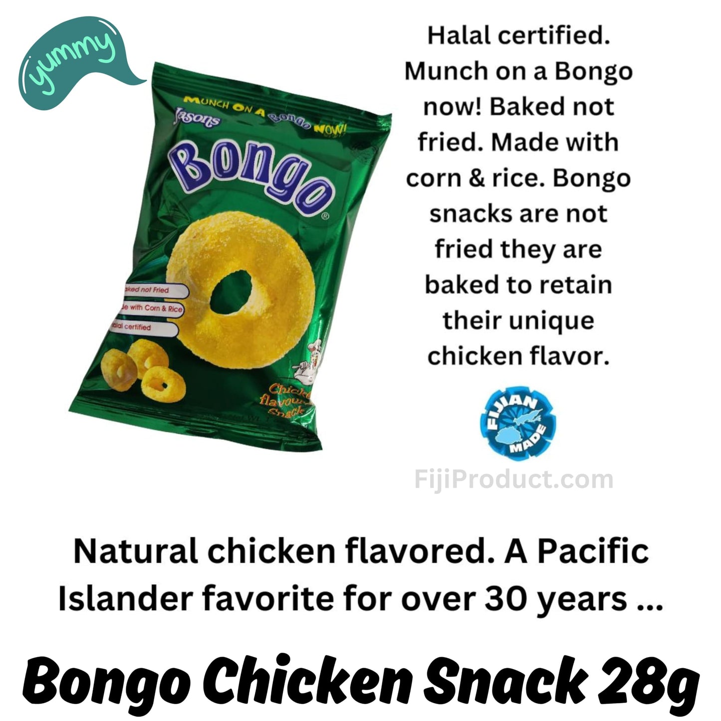 FIJI Chicken Bongo Flavored Snack (28g Bag) Delicious Flavored Baked Puffs ... From FIJI Islands