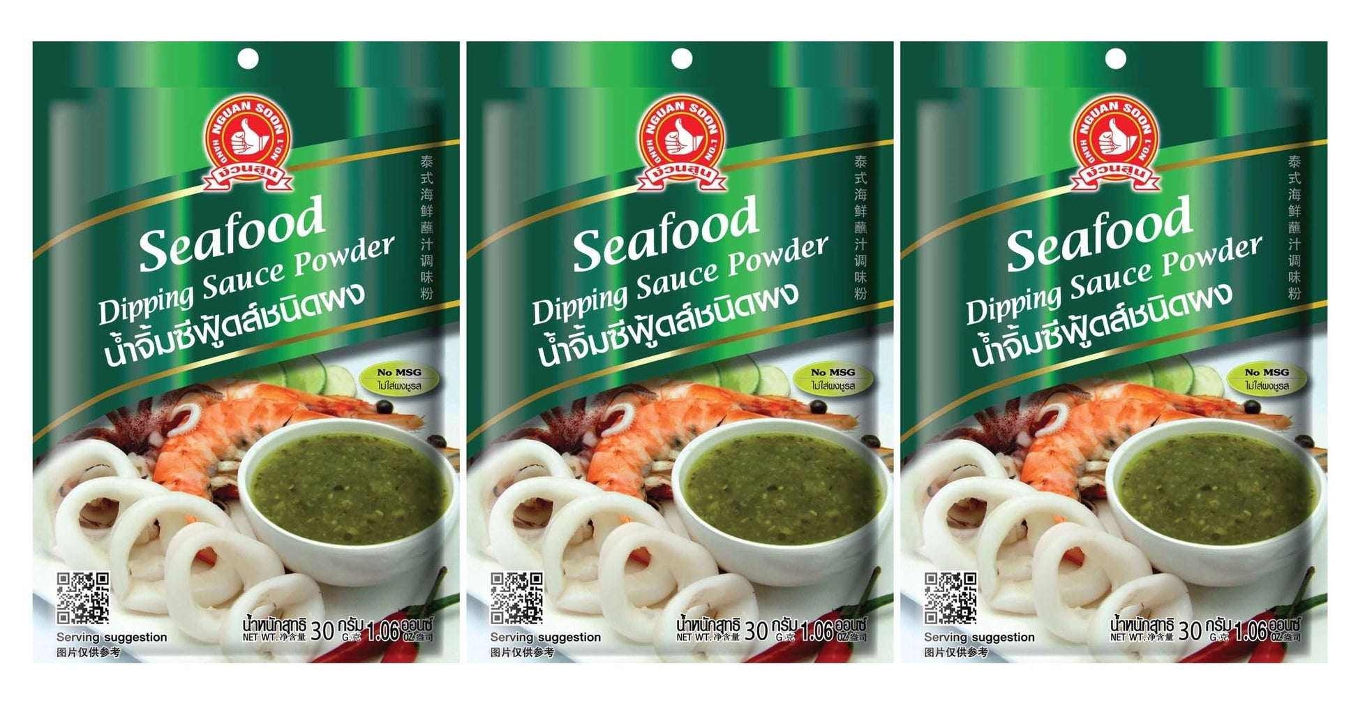 Nguansoon Seafood Dipping Sauce Powder Thai Sauce 30g (Pack of 3)