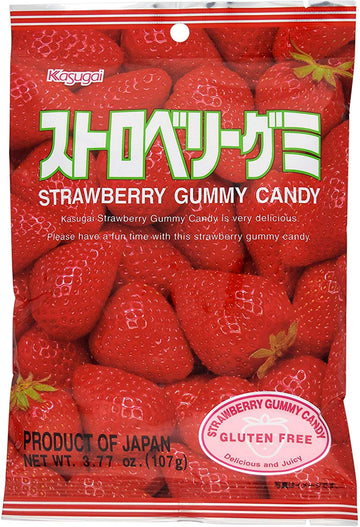 Kasugai Strawberry Gummy Candy 3.77Oz (6 Pack)