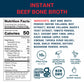 Bare Bones Beef Bone Broth Powdered Mix | 10g Protein | 2.11 oz | Keto & Paleo Friendly | 4 Pack