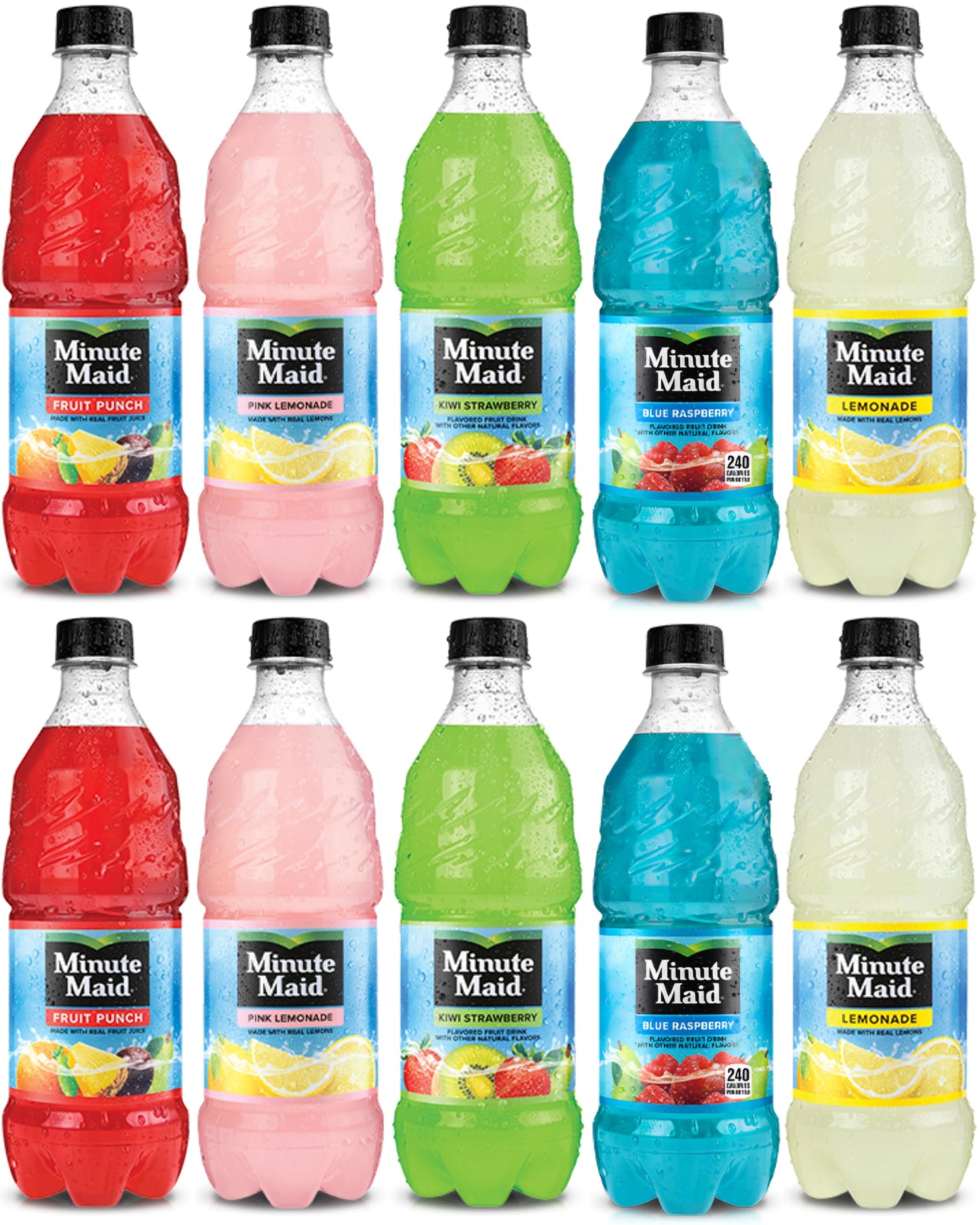 Minute Maid Fruit Punch 5 Flavors Variety Pack, Lemonade And Fruit Drinks 20 Oz (Pack of 10)