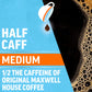 MAXWELL HOUSE Half Caff Original Medium Roast Ground Coffee, 25.6 oz Canister, Brown