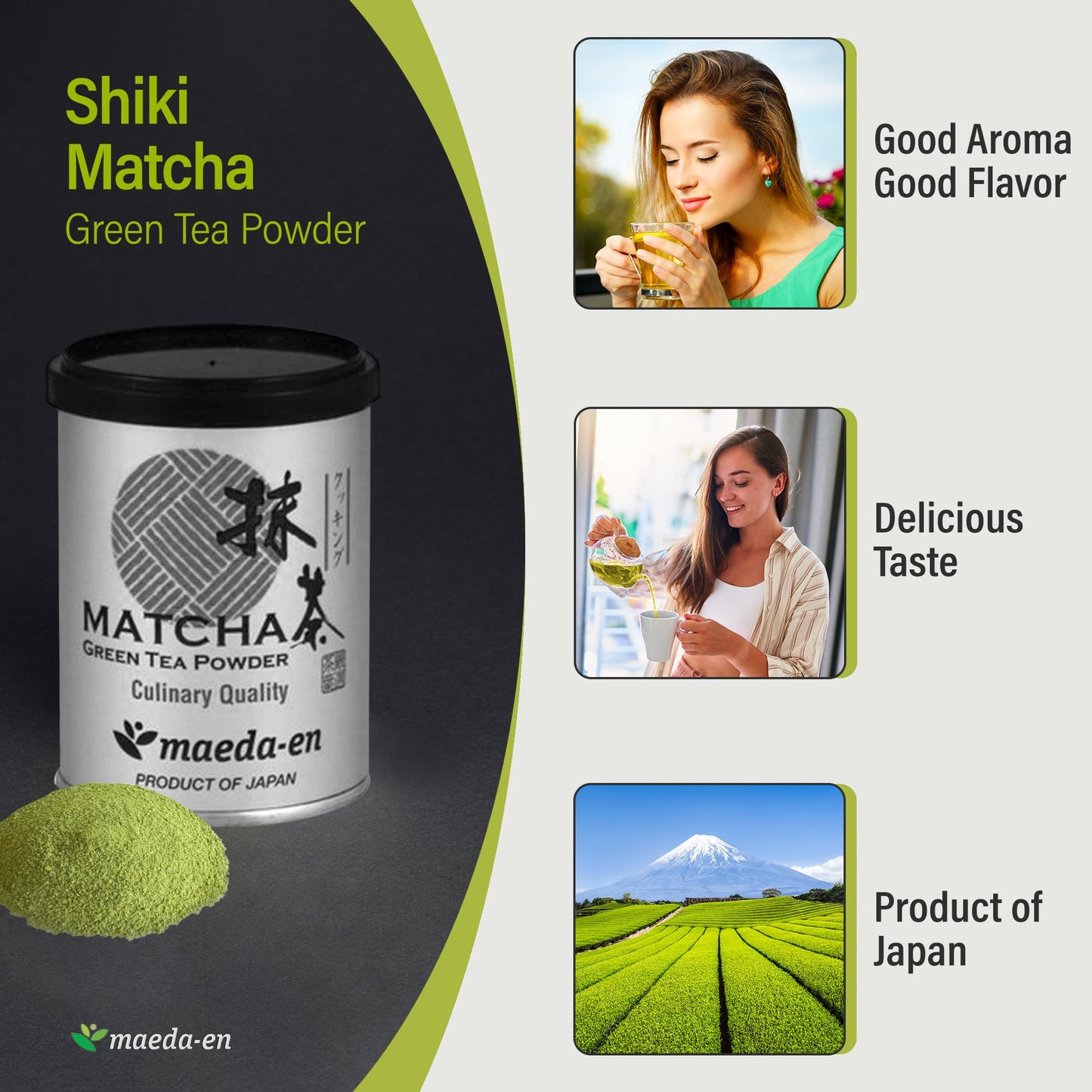 Maeda-En Shiki Matcha Green Tea Powder 28G Japanese Origin 100% For Latte Smoothies And Baking 05448 1Pk