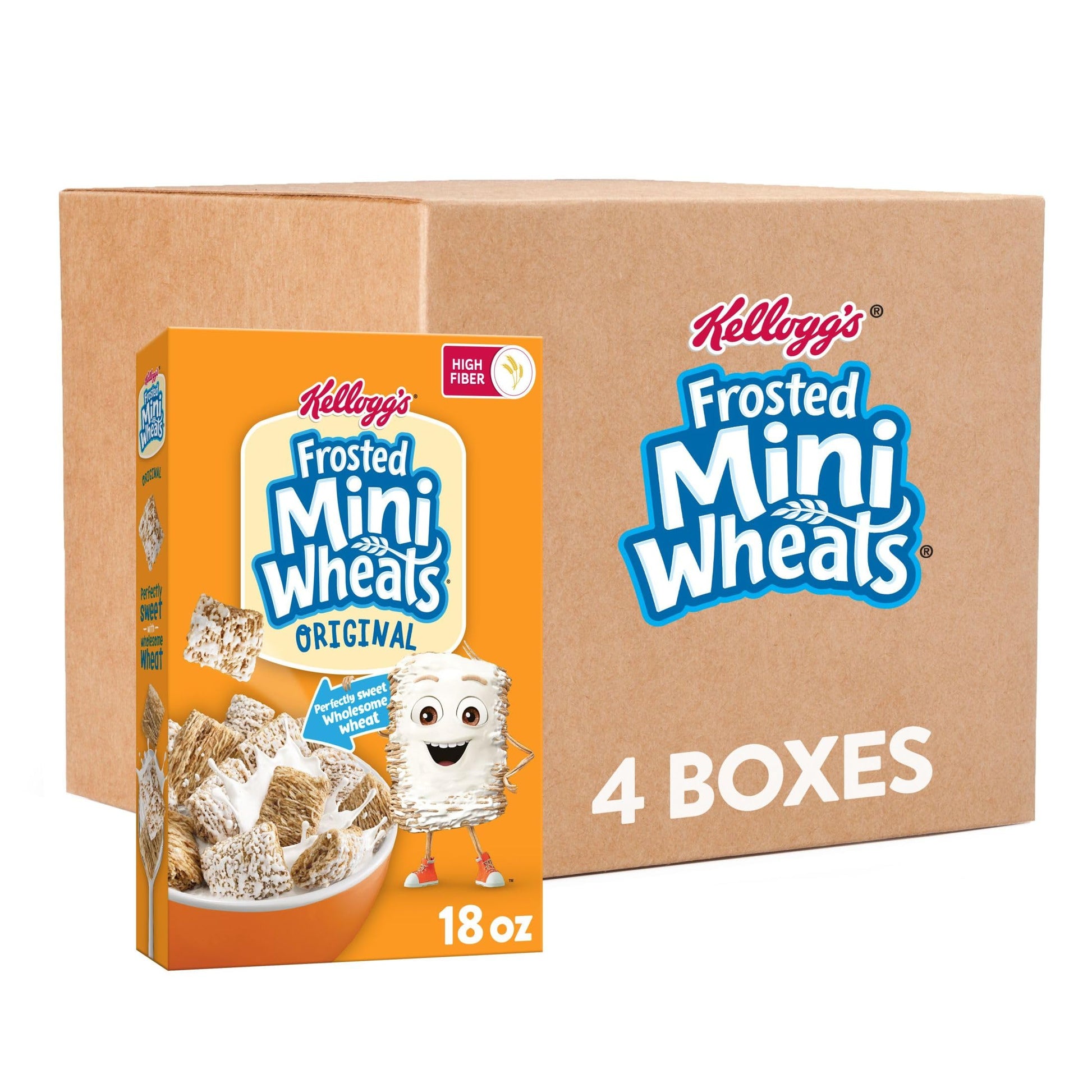 Frosted Mini-Wheats Breakfast Cereal, Kids Cereal, Family Breakfast, Original (4 Boxes)