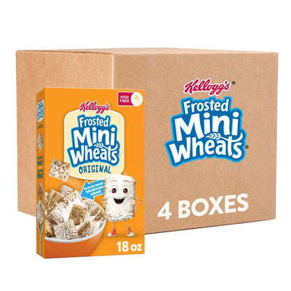 Frosted Mini-Wheats Breakfast Cereal, Kids Cereal, Family Breakfast, Original (4 Boxes)