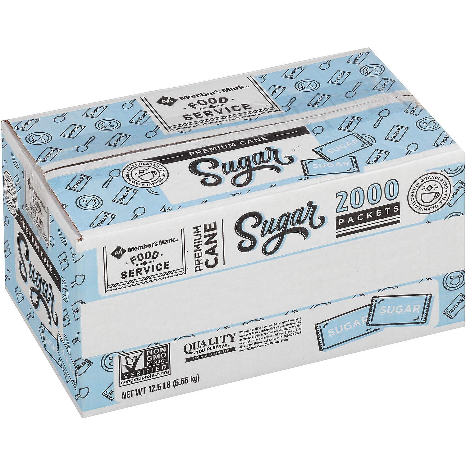 Generic Premium Cane Sugar Packs - 2000 Count, 3g Packets, Ideal for Restaurants and Cafeterias