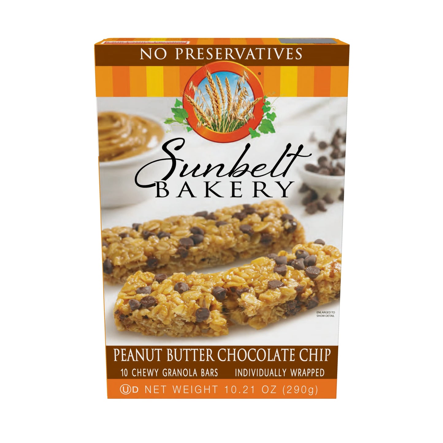 Sunbelt Bakery Peanut Butter Chocolate Chip Chewy Granola Bars, 10 Bars In Each Box, No Preservatives (3 Boxes)