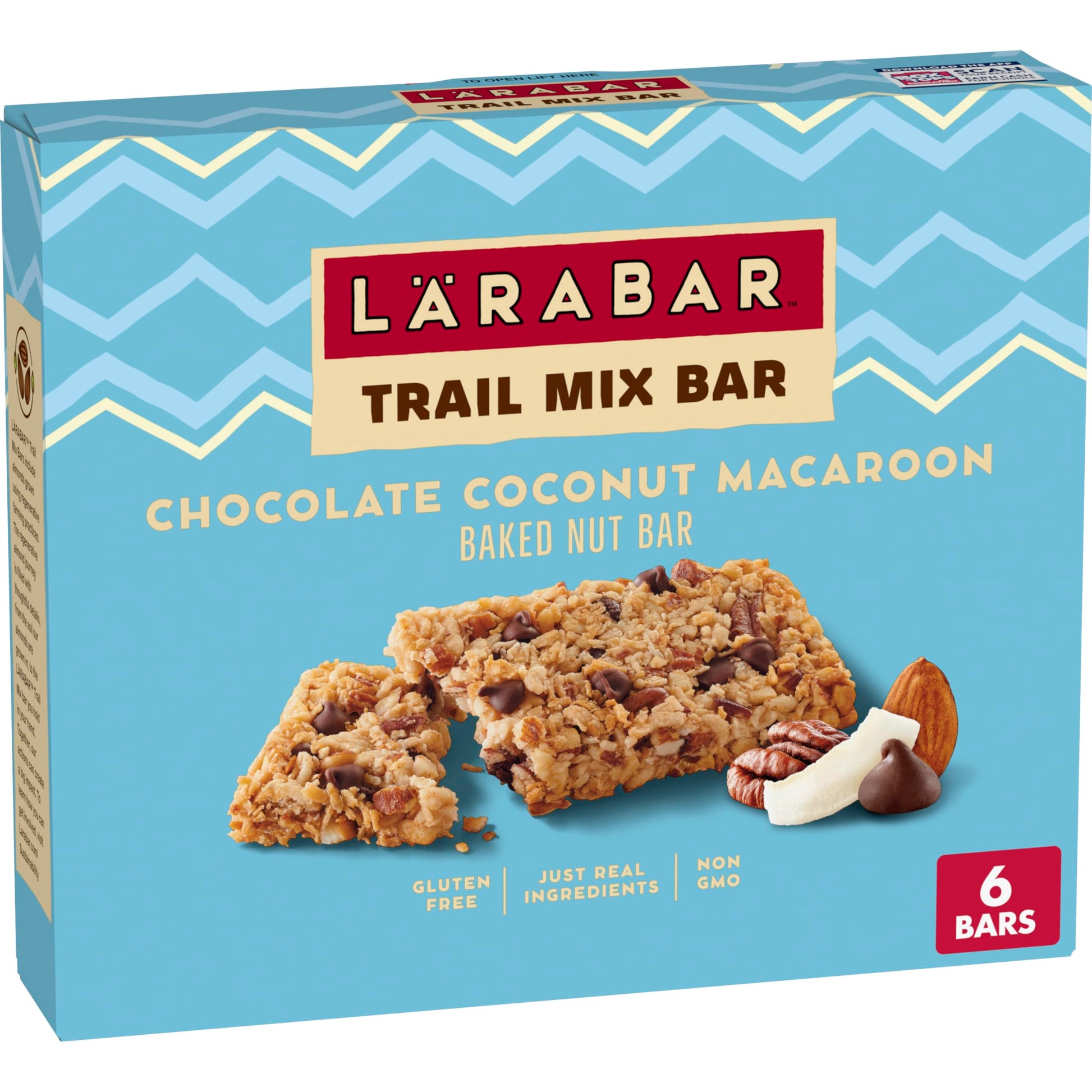 LÄRABAR Trail Mix Bars, Chocolate Coconut Macaroon, Gluten Free, 6 Count, 6.36 oz