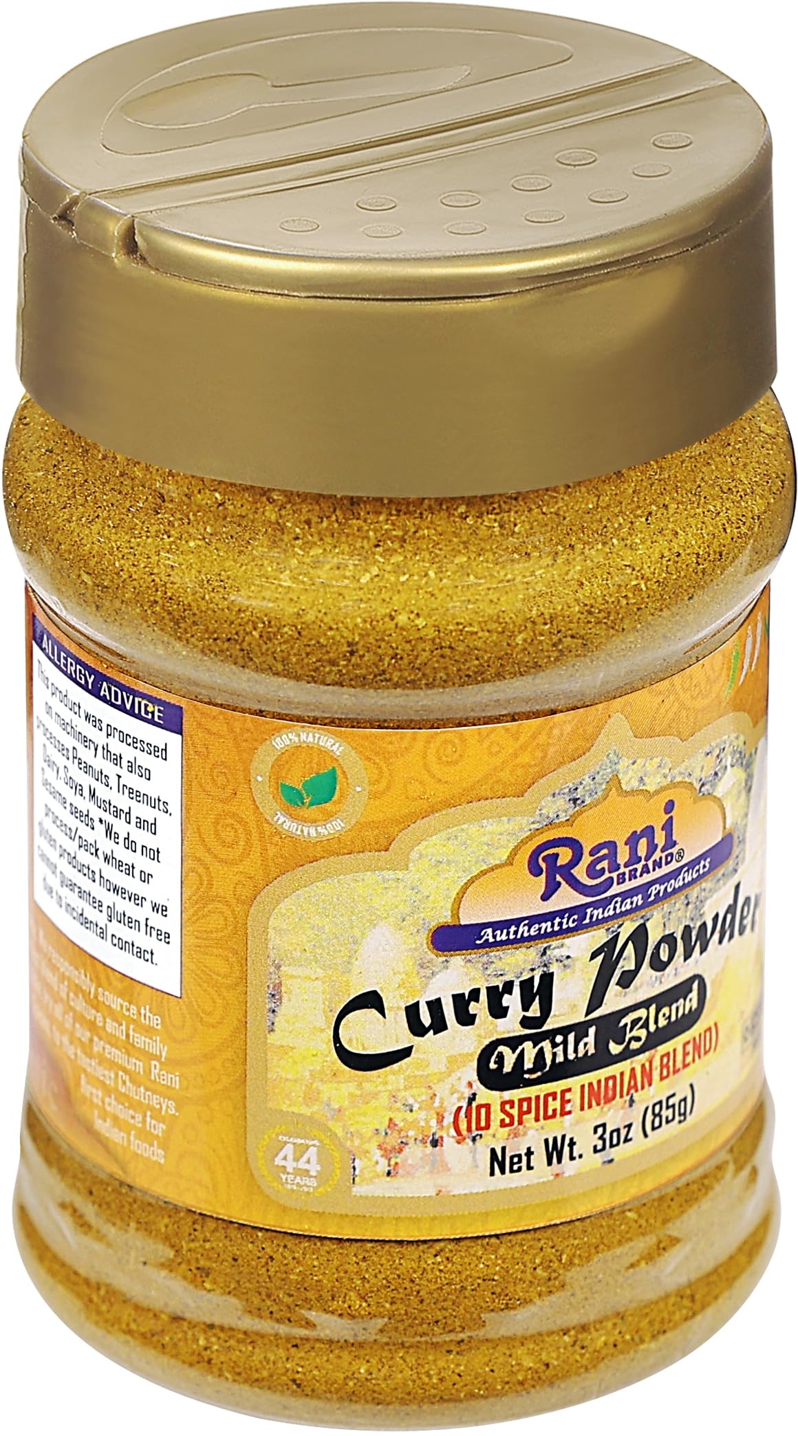 Rani Curry Powder Mild (10-Spice Authentic Indian Blend) 3oz (85g) PET Jar ~ All Natural | Salt-Free | NO Chili or Peppers | Veg