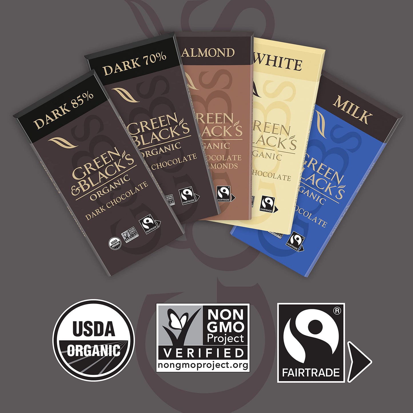 Green & Blacks Organic Dark Chocolate Bar, 70% Cacao, 3.17 oz, Pack of 10