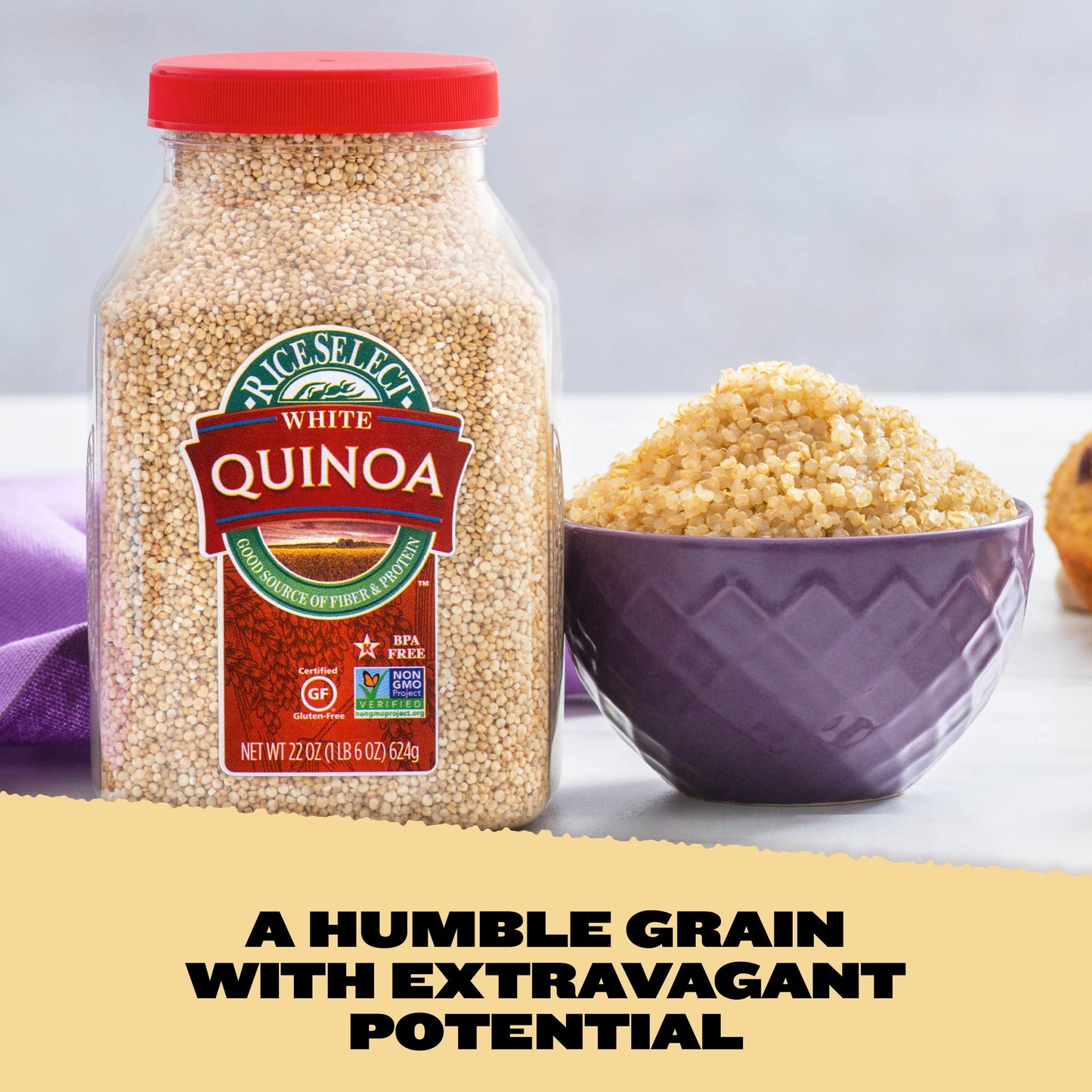 Riceselect White Quinoa, Premium Gluten-Free Seed, Star-K Kosher, And Non-Gmo Quinoa, 22-Ounce Jar