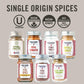 Martha Stewart 7-Spice Gift Set - 7 Single Origin Spices, Marthas Pork & Poultry Seasoning - Herbs & Spices From Burlap & Barrel - Cinnamon, Vanilla, & More - Gift For Cooks - 7 Full Size Jars
