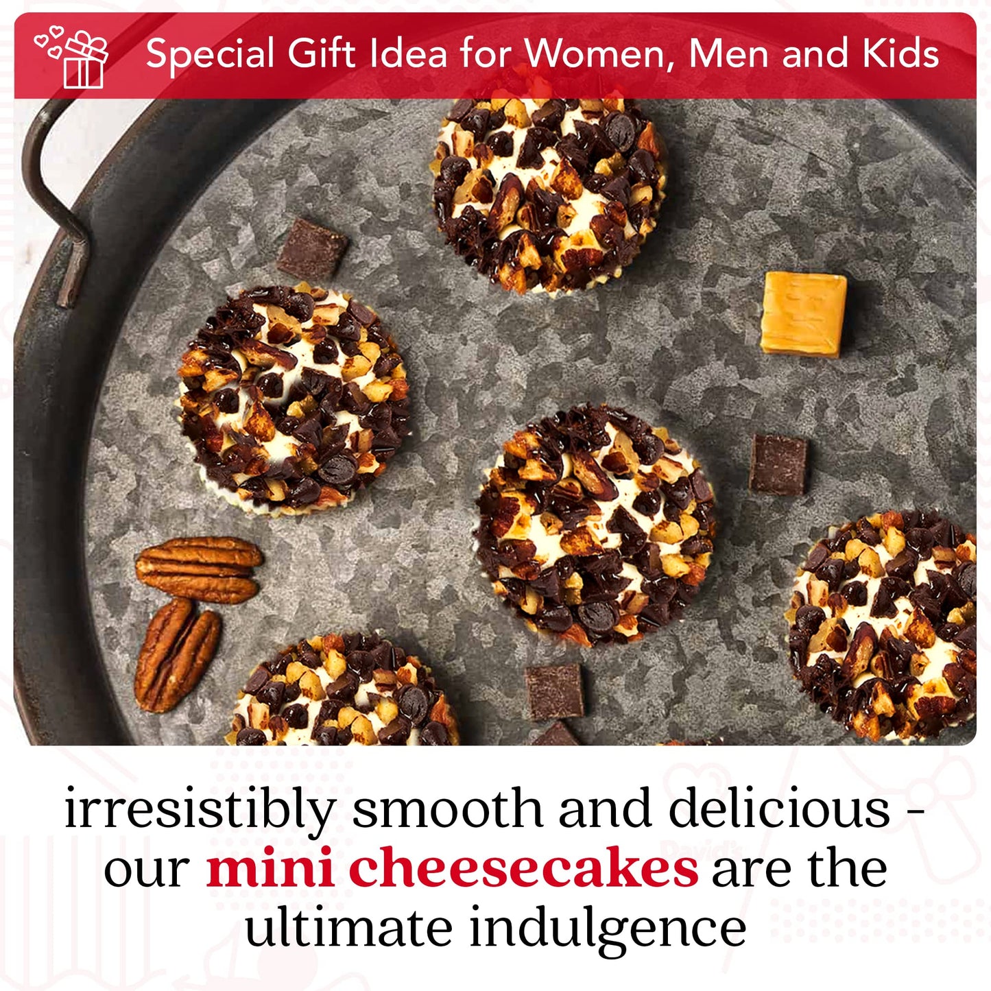 Davids Cookies Turtle Chocolate Pecan Mini Cheesecakes - 6 Gourmet   - 26.4 oz - Pack of 1